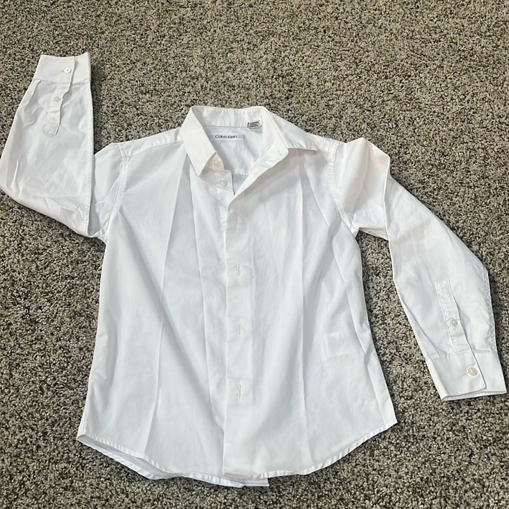 Calvin Klein Boys white button down dress shirt